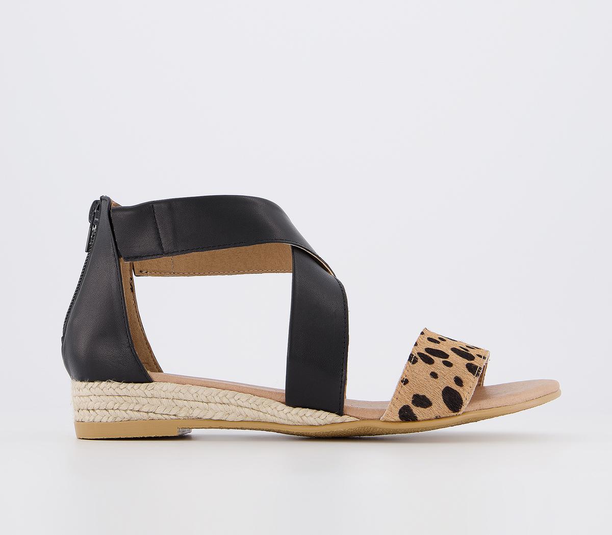 OFFICESally Espadrille Wedge Sandal OFFICESally Espadrille Wedge SandalBlack And Leopard Pony