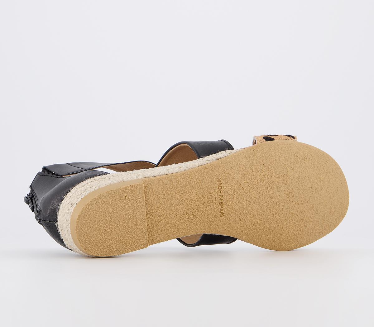 OFFICESally Espadrille Wedge Sandal OFFICESally Espadrille Wedge SandalBlack And Leopard Pony