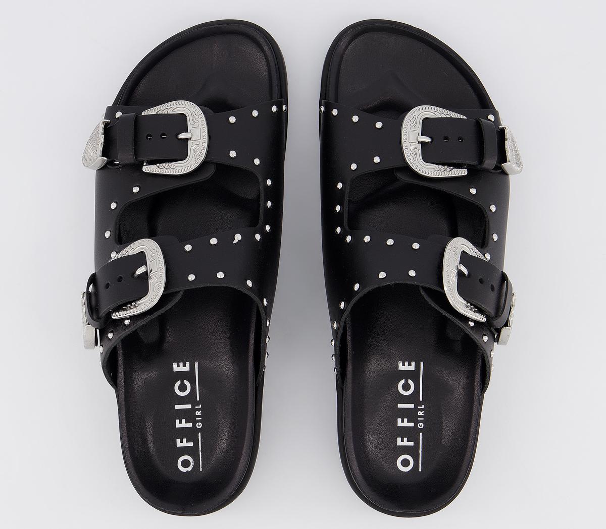 OFFICE Santiago - Buckle Sandal Black Leather - Women’s Sandals