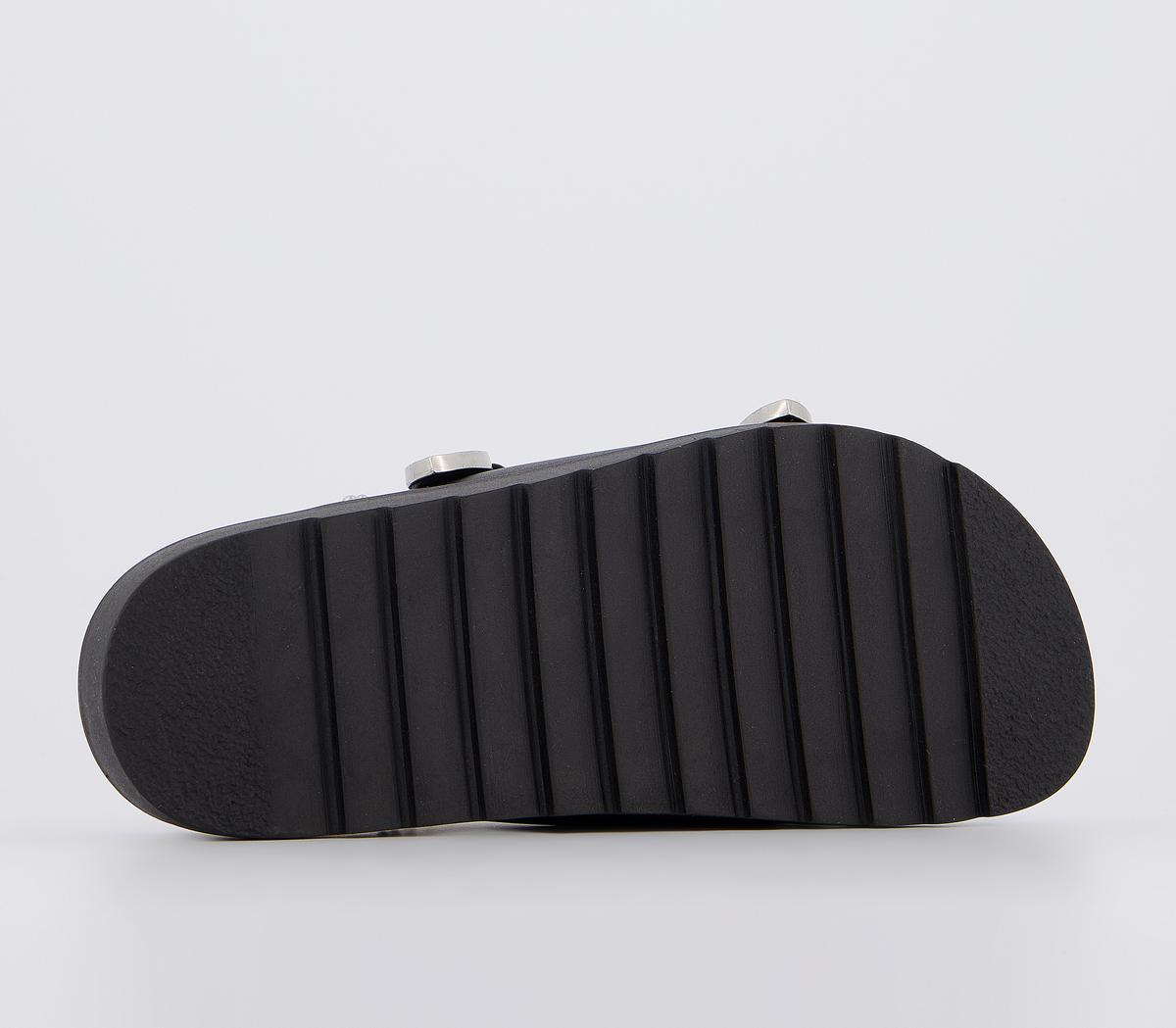 OFFICESantiago Buckle SandalsBlack Leather
