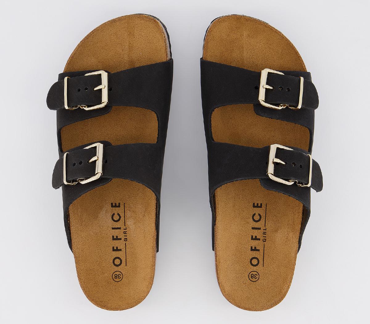 OFFICESmash Footbed SandalsBlack Nubuck