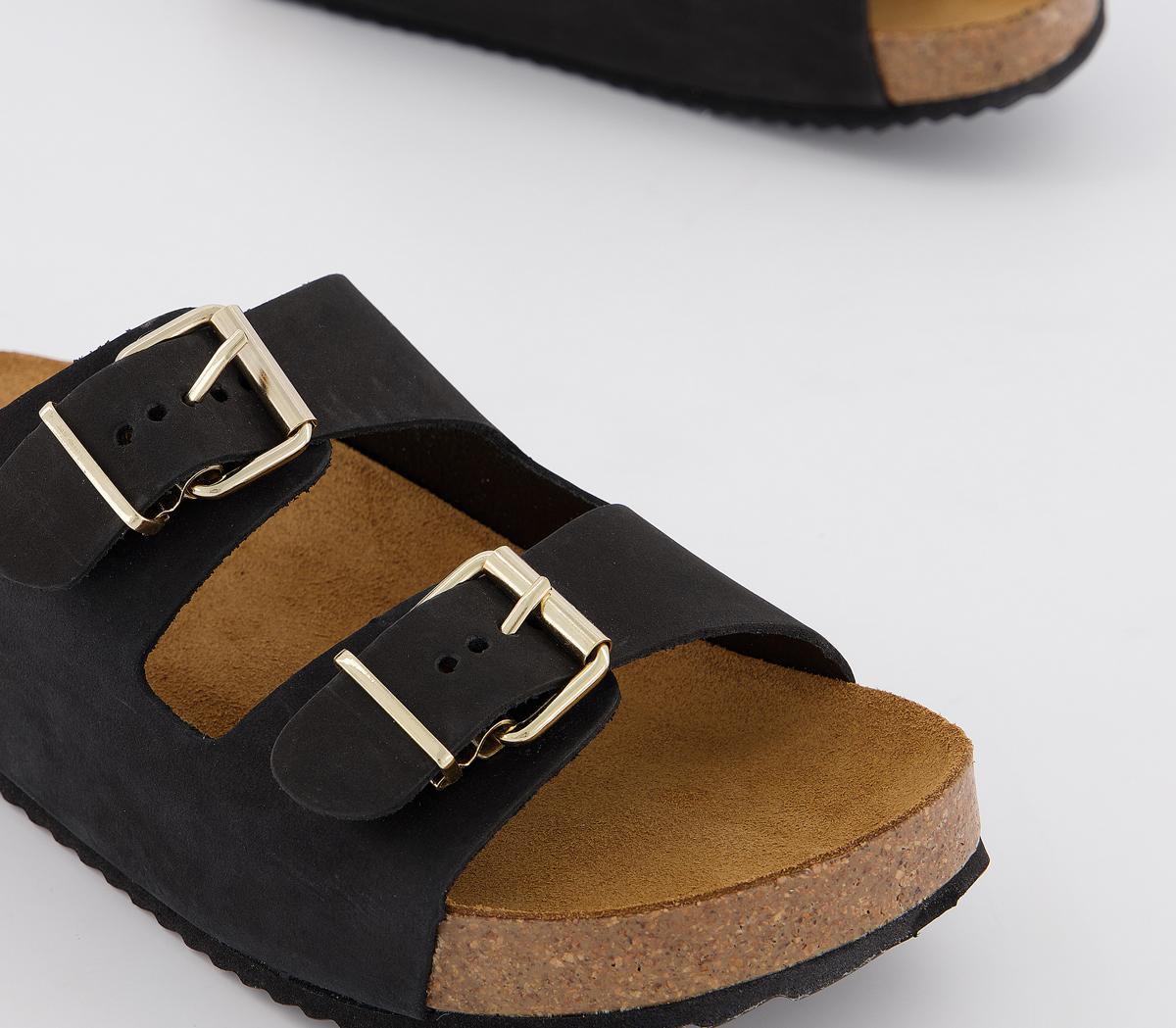 OFFICESmash Footbed SandalsBlack Nubuck