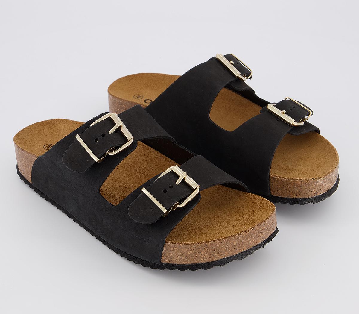 OFFICESmash Footbed SandalsBlack Nubuck