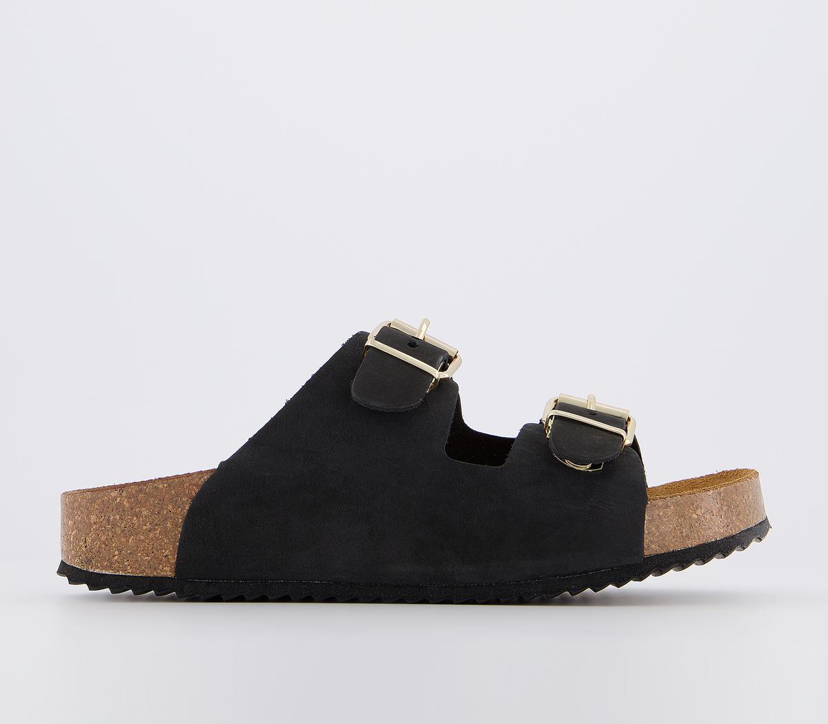 OFFICESmash Footbed SandalsBlack Nubuck