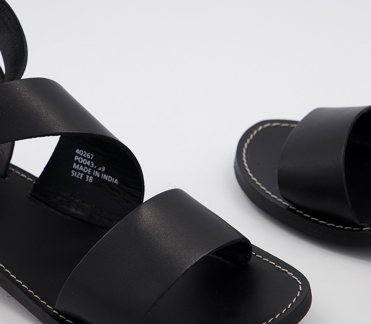 OFFICE Sailing Buckle Sandals Black Leather - Women’s Sandals