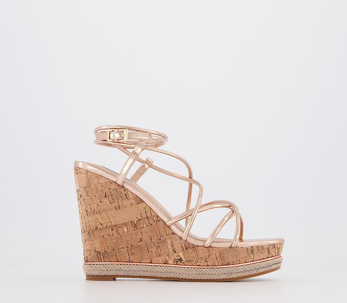 Office rose gold wedges on sale