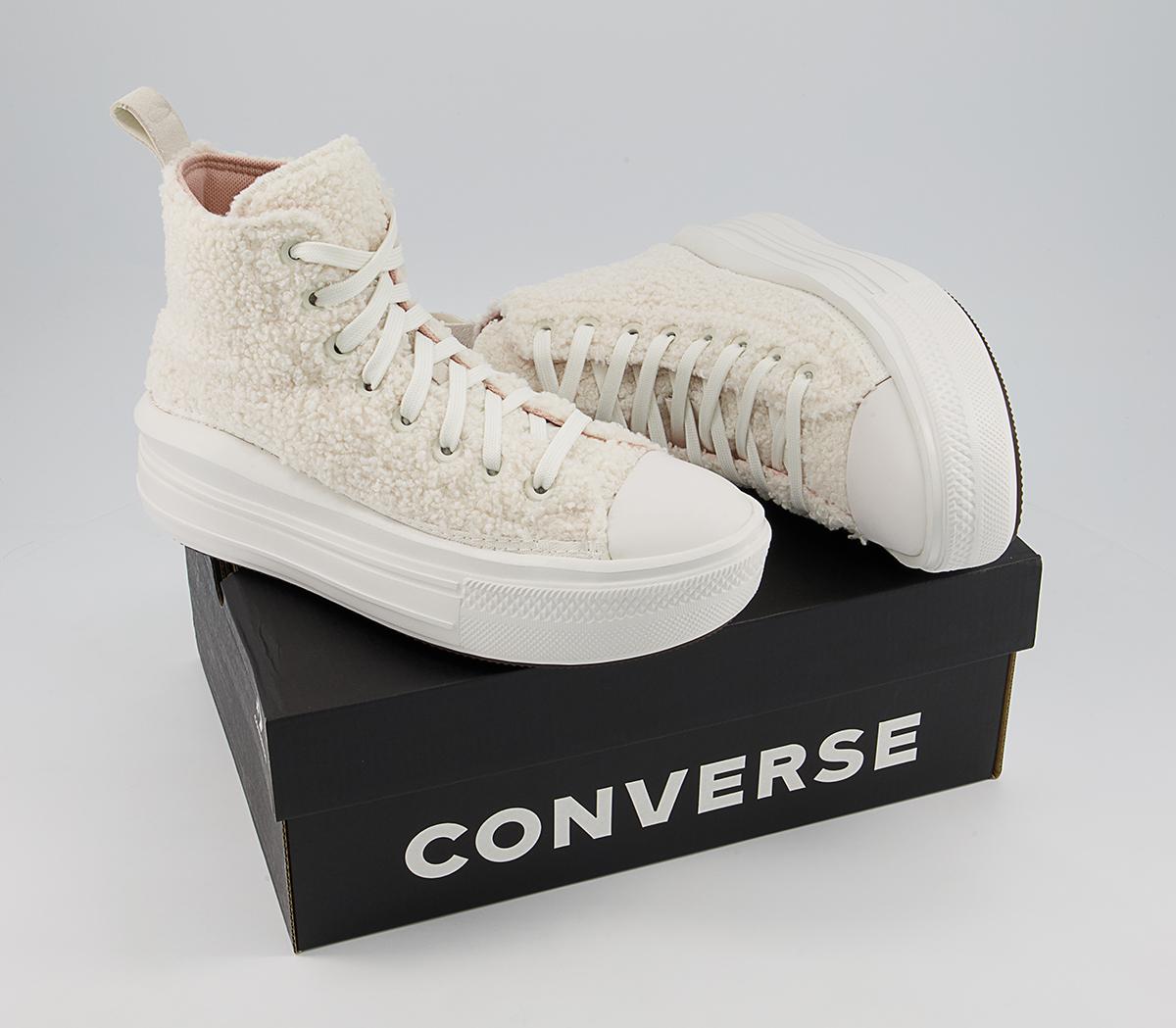 Converse All Star Move Platform Trainers Converse All Star Move Platform Trainers Sherpa Egret Dusk Pink Vintage White