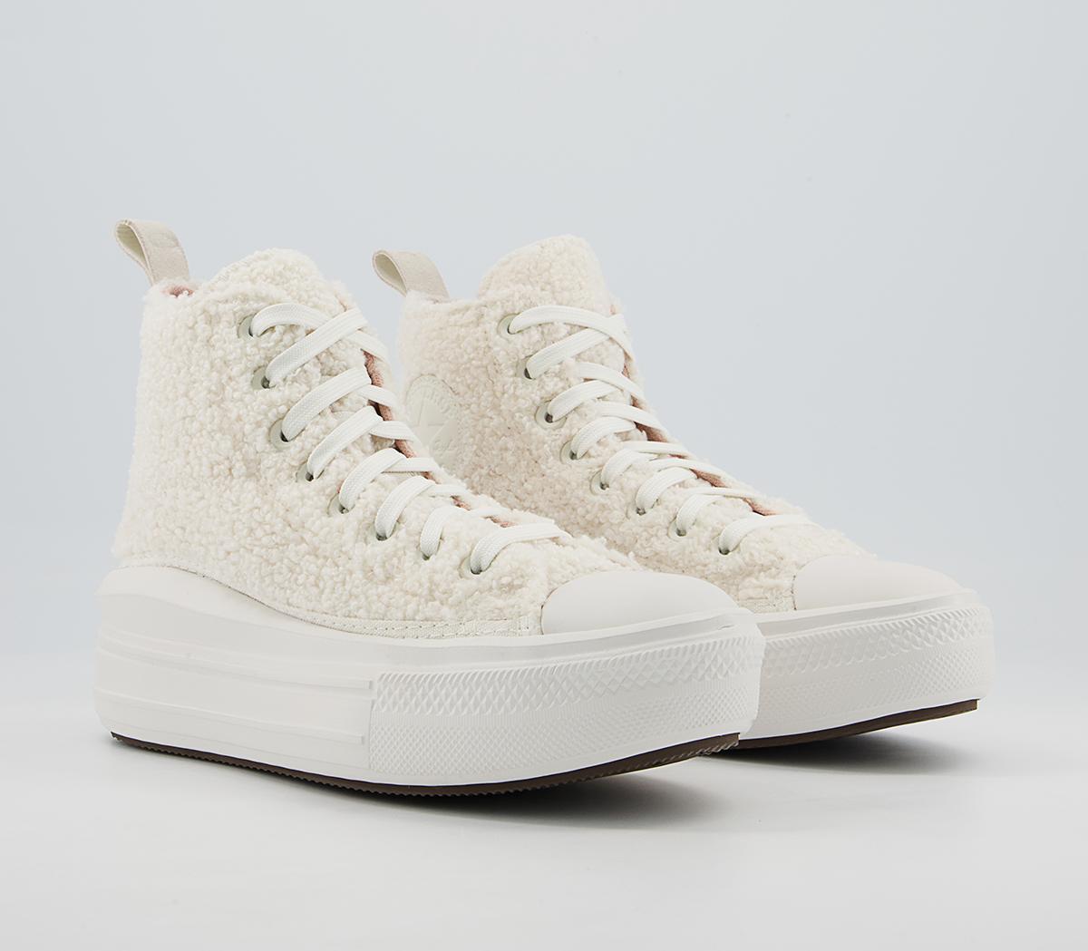 Converse All Star Move Platform Trainers Converse All Star Move Platform Trainers Sherpa Egret Dusk Pink Vintage White