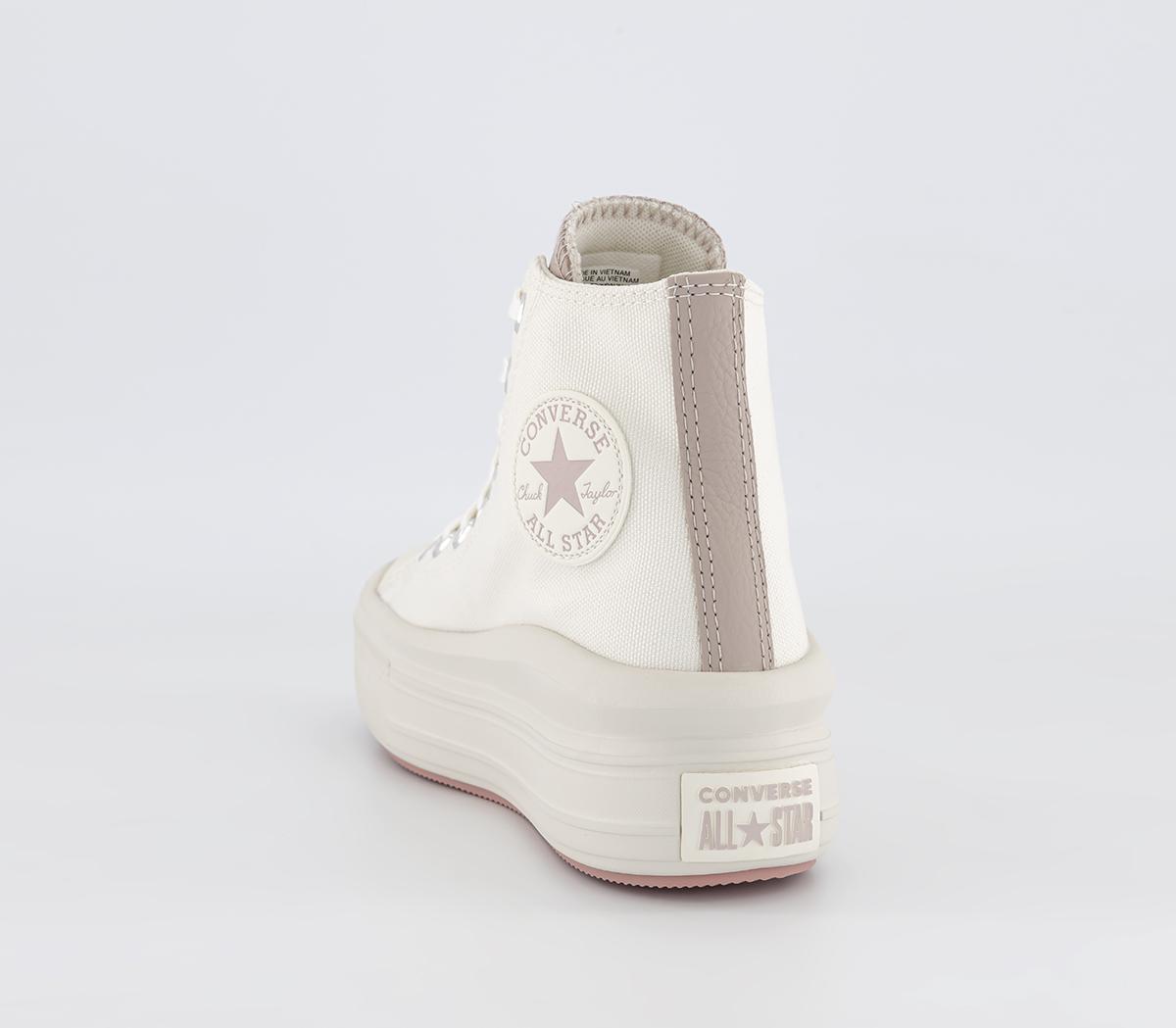 Converse All Star Move Platform Trainers Egret Stone Mauve Rust Pink