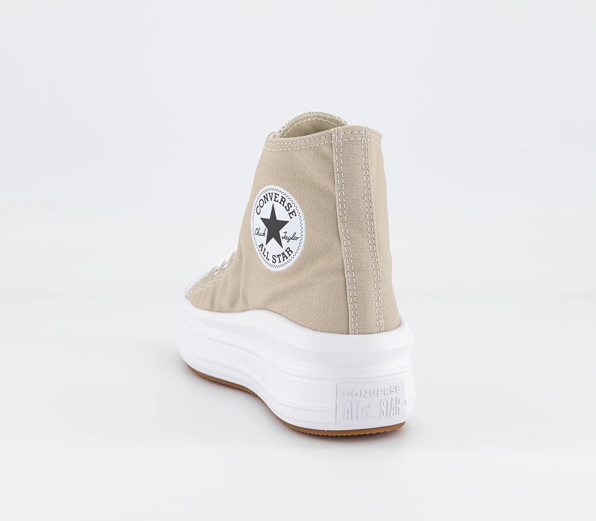 Beige Converse Haute 38 Converse All Star Move Platform Trainers