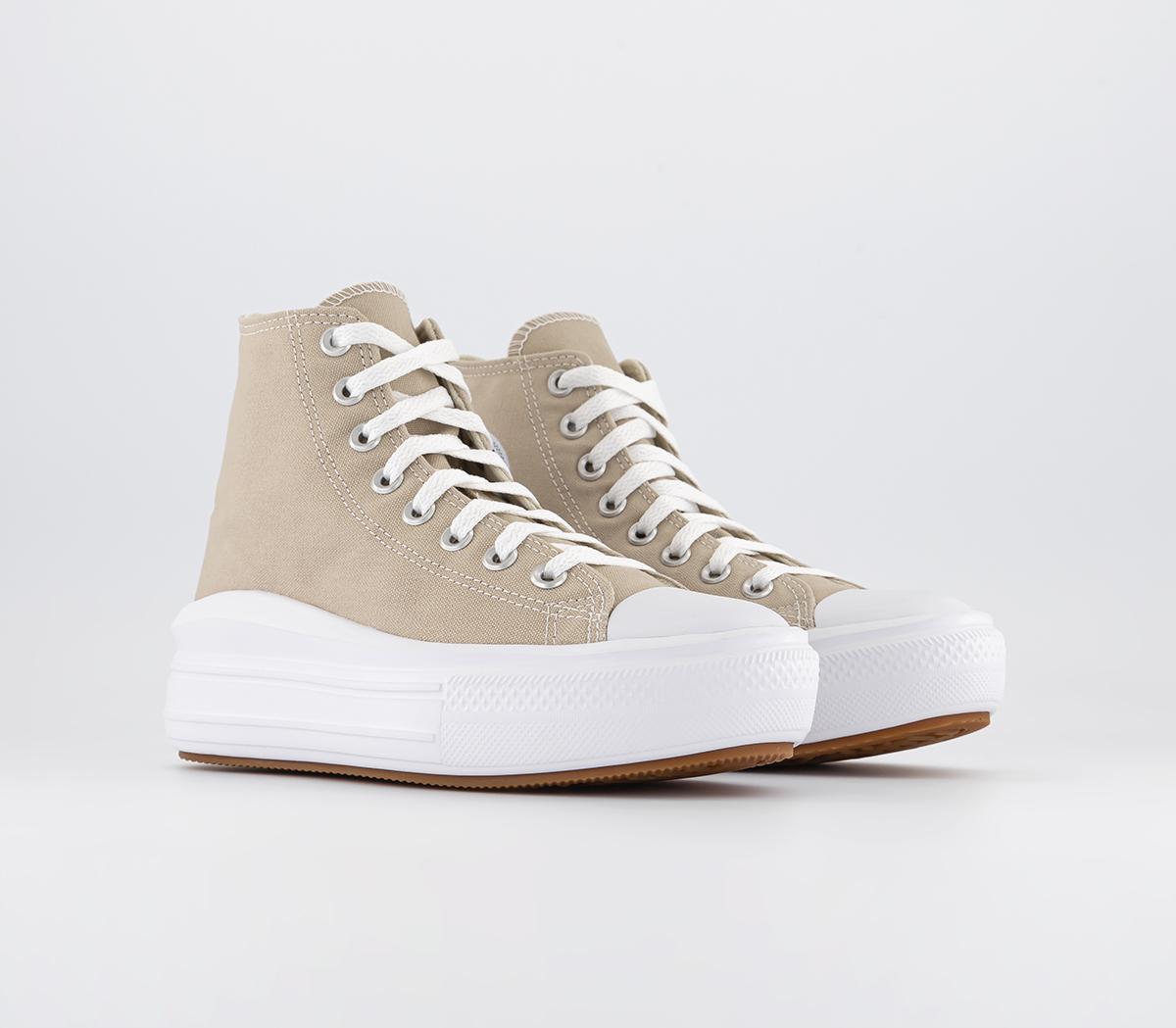 Converse All Star Move Platform Trainers Beach Stone White Beach Stone ...