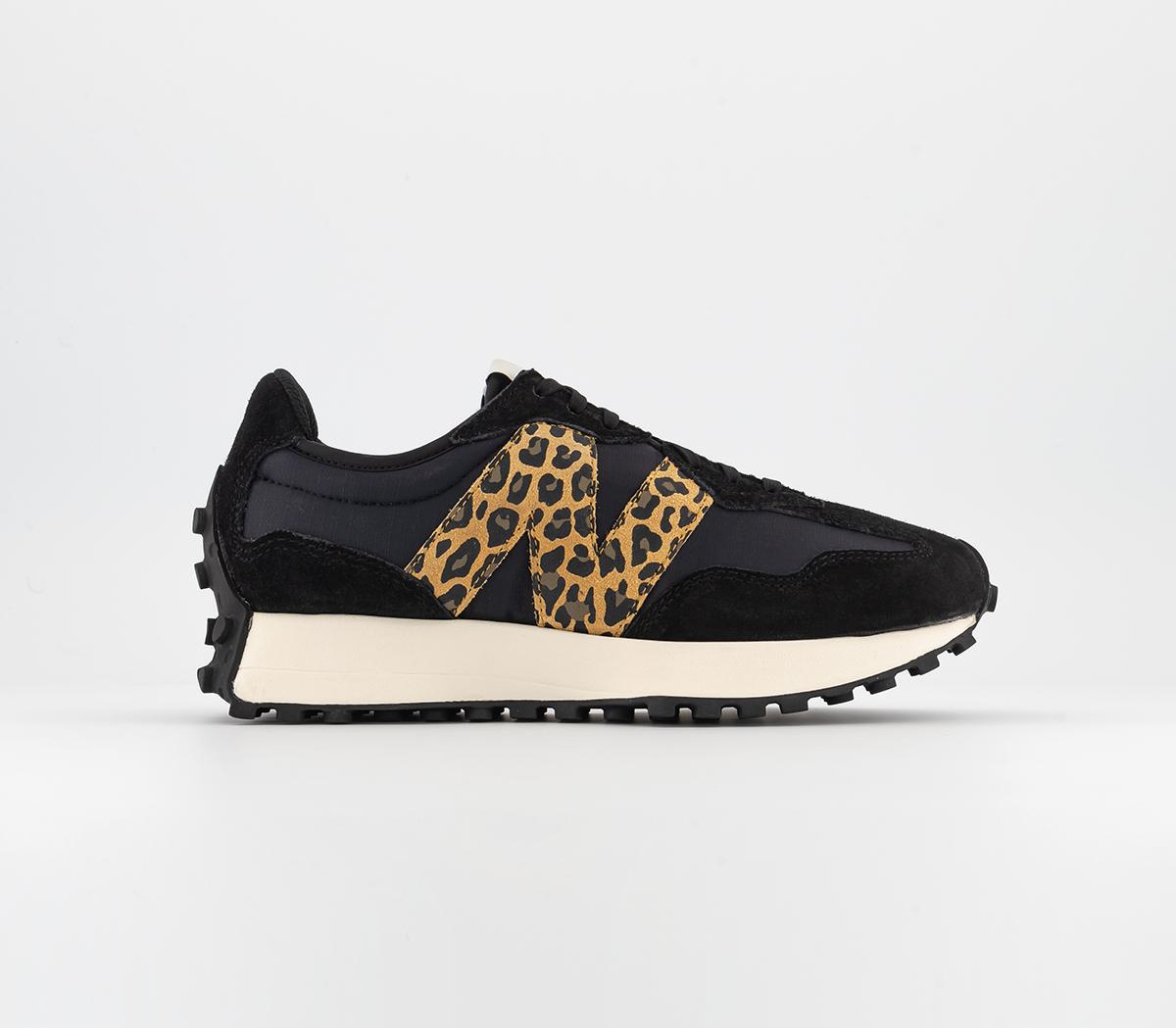 Black and store leopard trainers