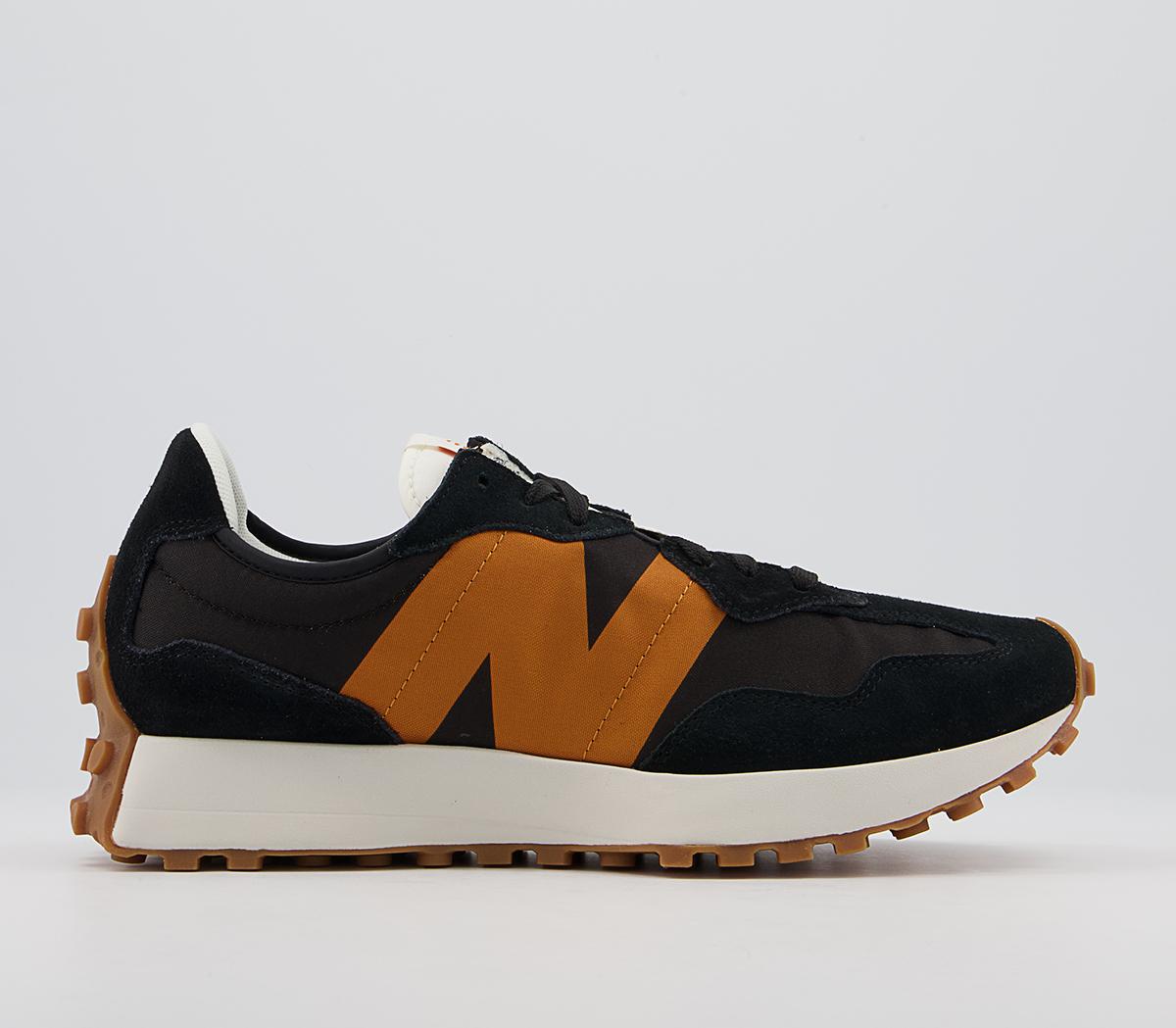 New balance 327 hot sale black with tan