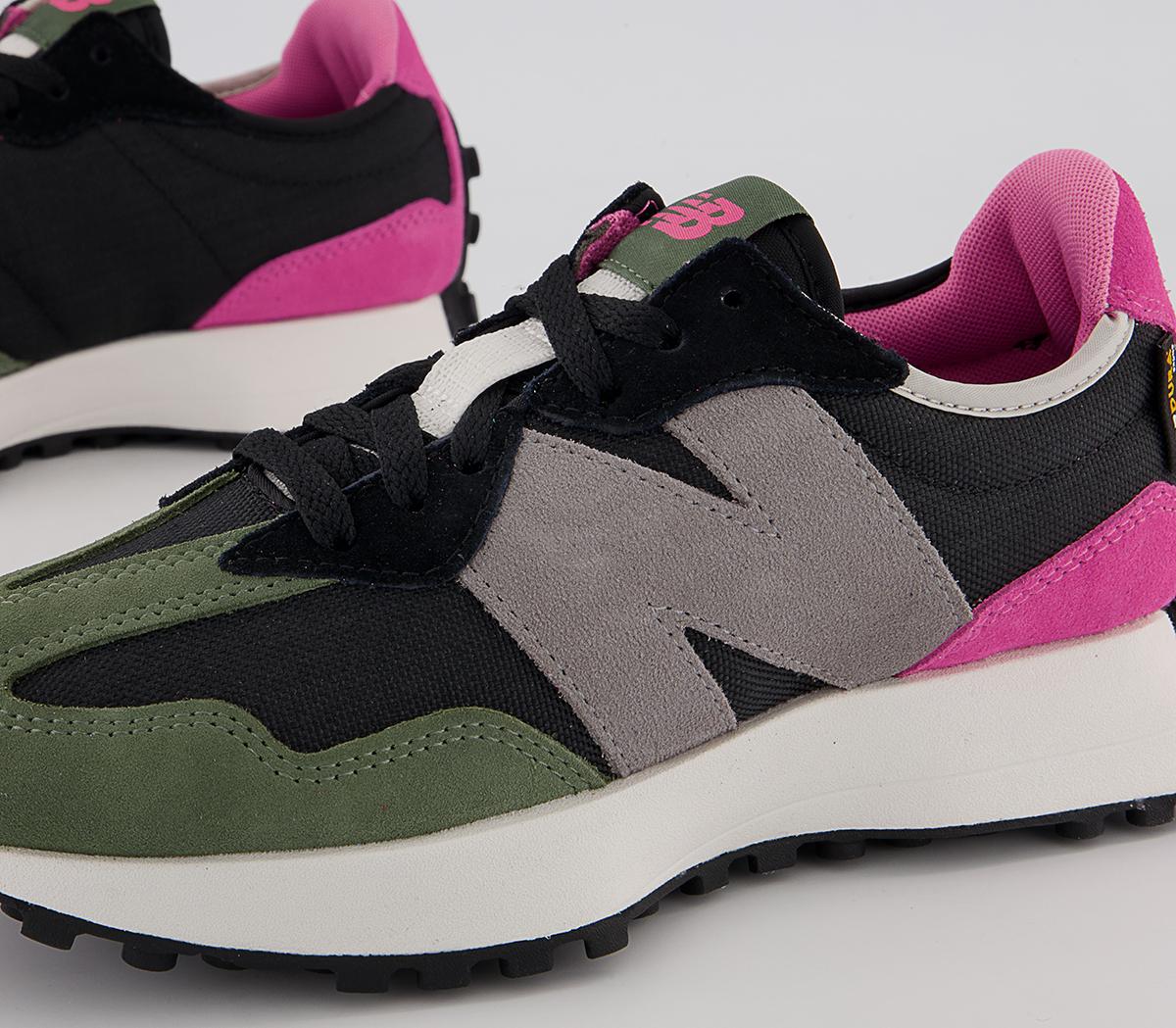 New Balance 327 Trainers Black Green Pink Women's Trainers