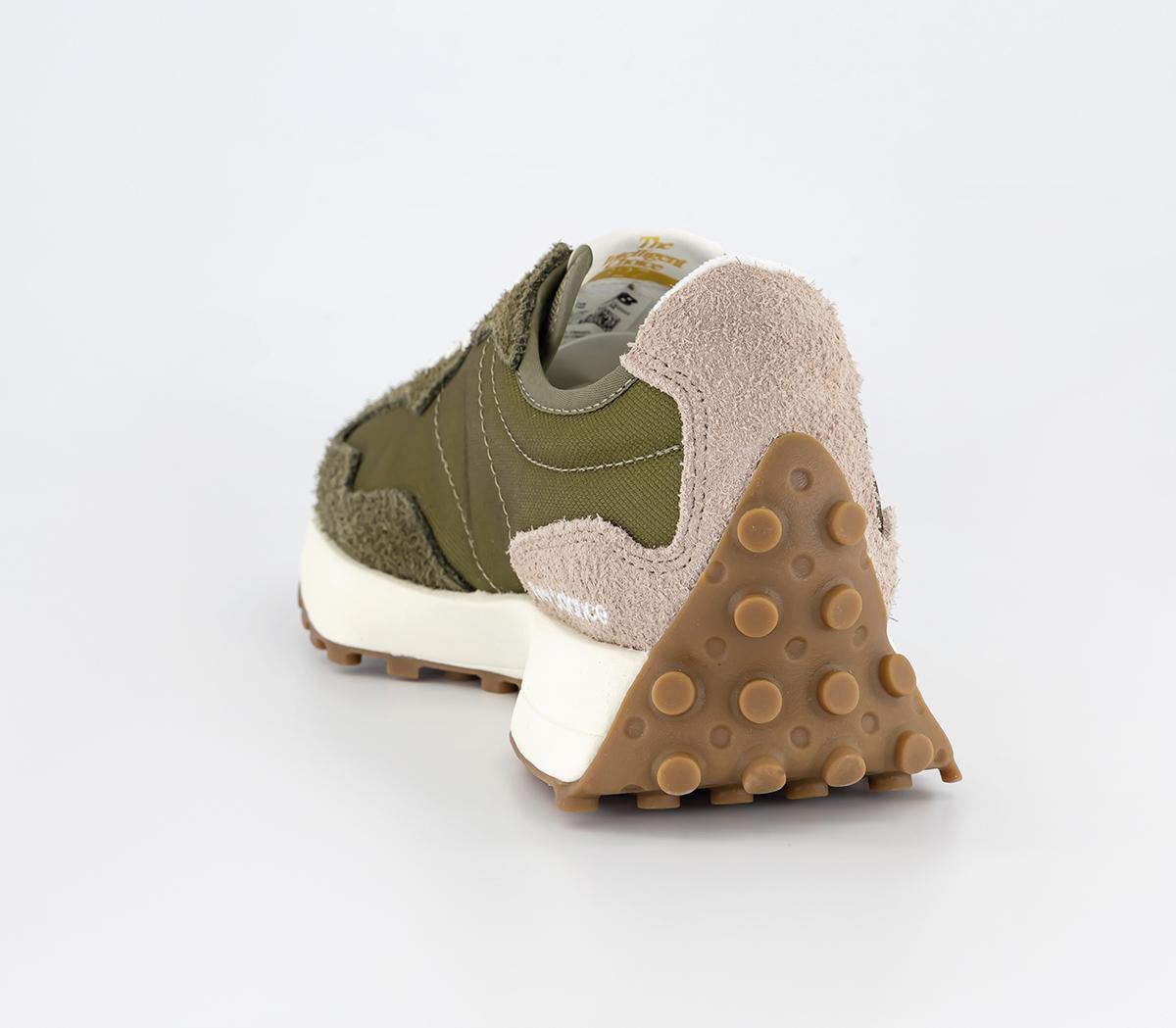 New Balance 327 Trainers Dark Moss White Gum - Unisex Sports