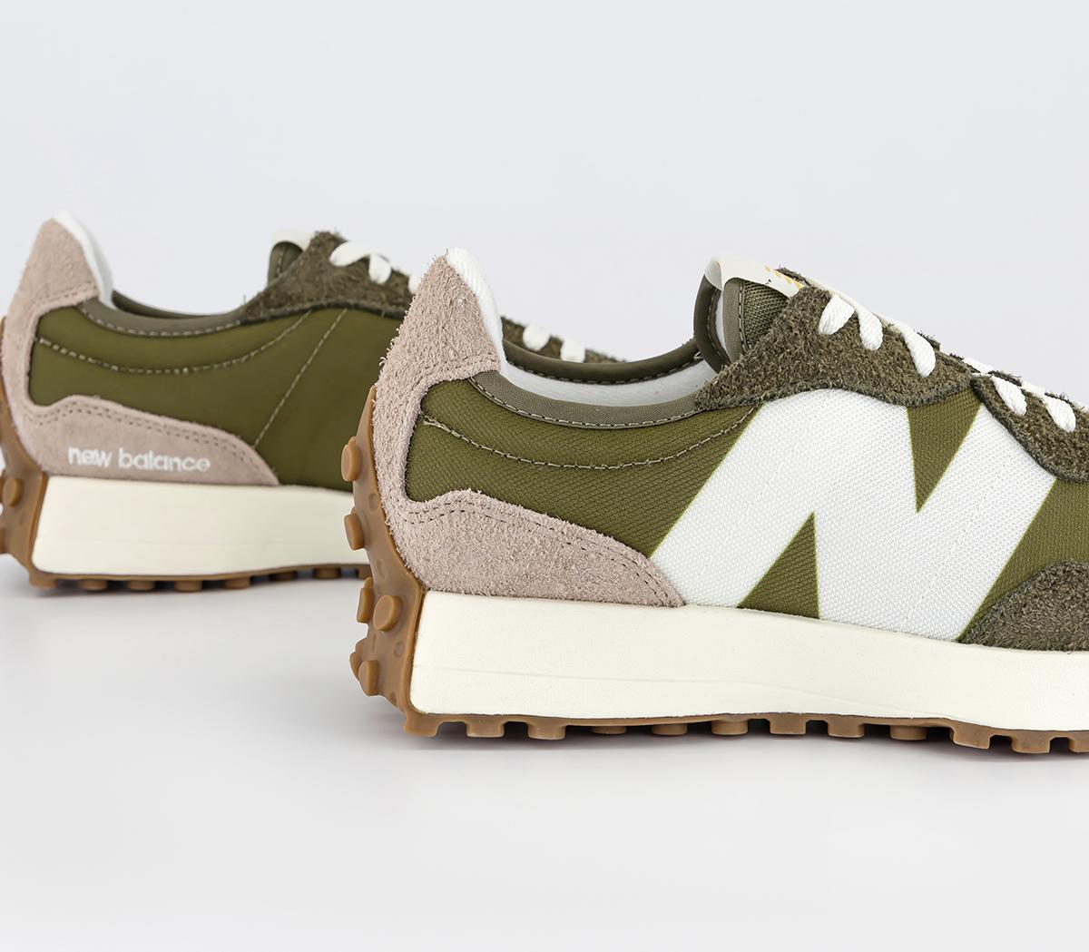 New Balance 327 Trainers Dark Moss White Gum - Unisex Sports