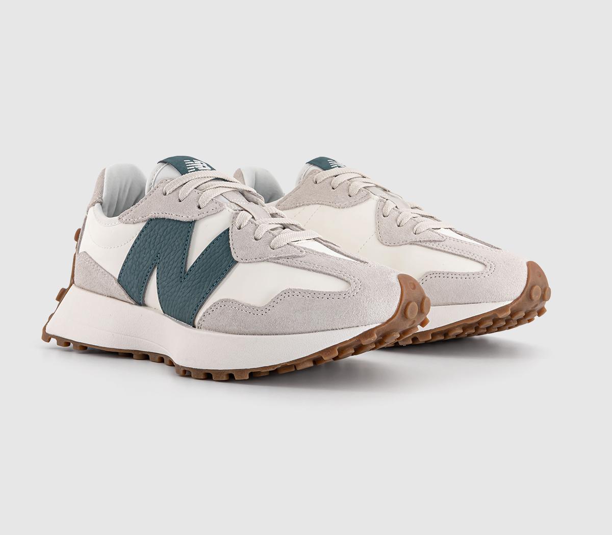 New Balance Womens 327 Trainers Spruce White, 4