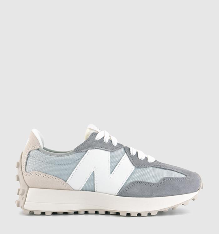 New Balance 327 sneakers in off-white with leopard print detail