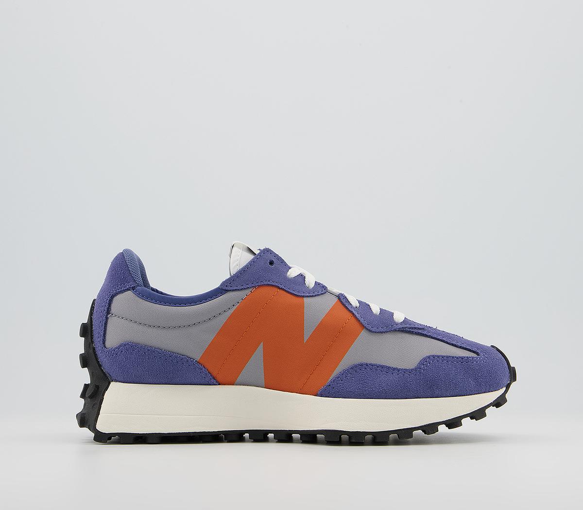 new balance 327 magnetic blue with varsity orange