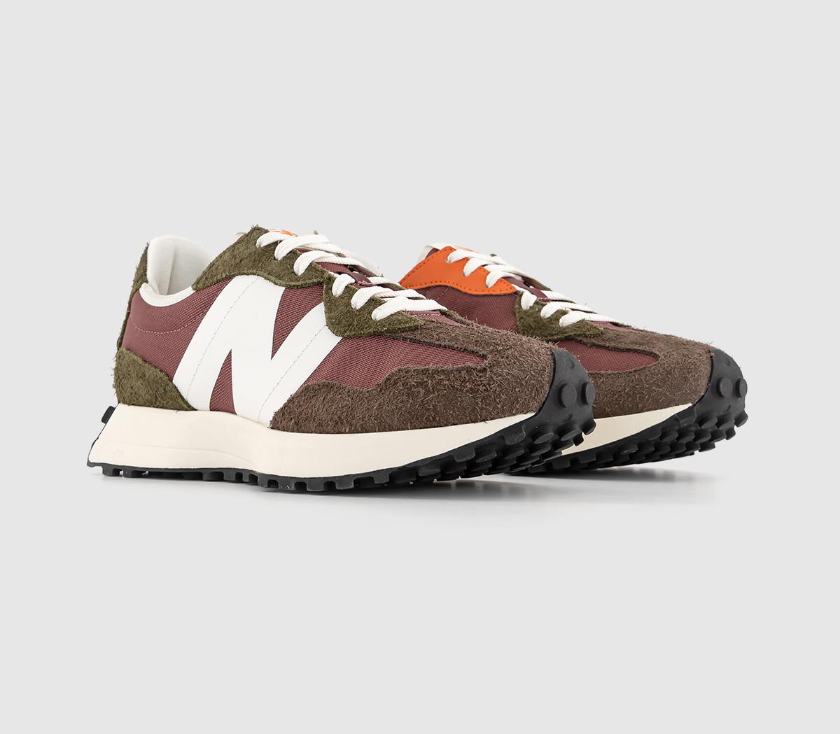 New Balance 327 Trainers Washed Burgundy Brown Red, 12.5