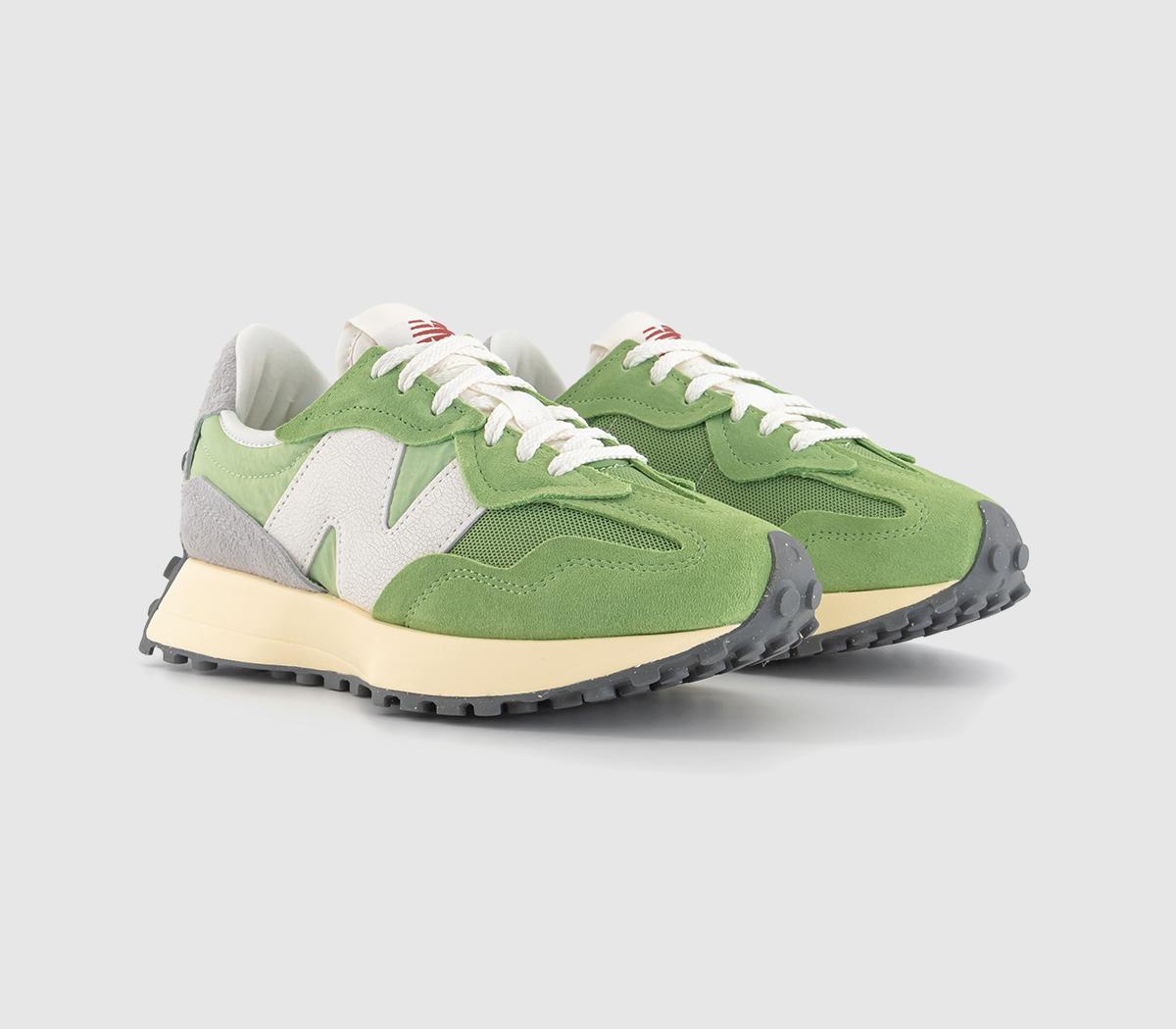 New Balance Mens 327 Trainers Chive Green/White/Grey, 10