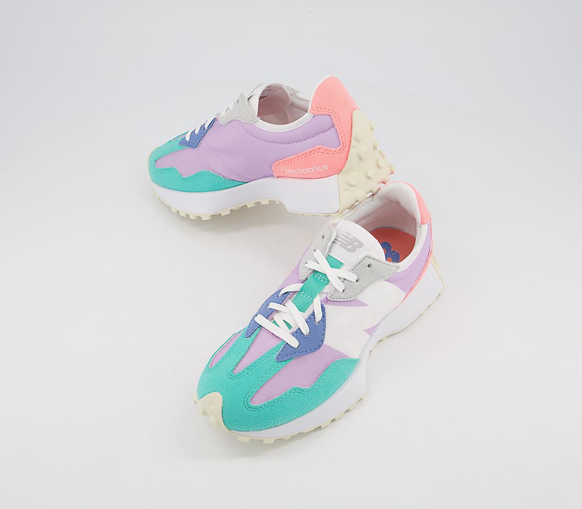 New Balance 327 Trainers Purple Pink Turquoise - Women's Trainers