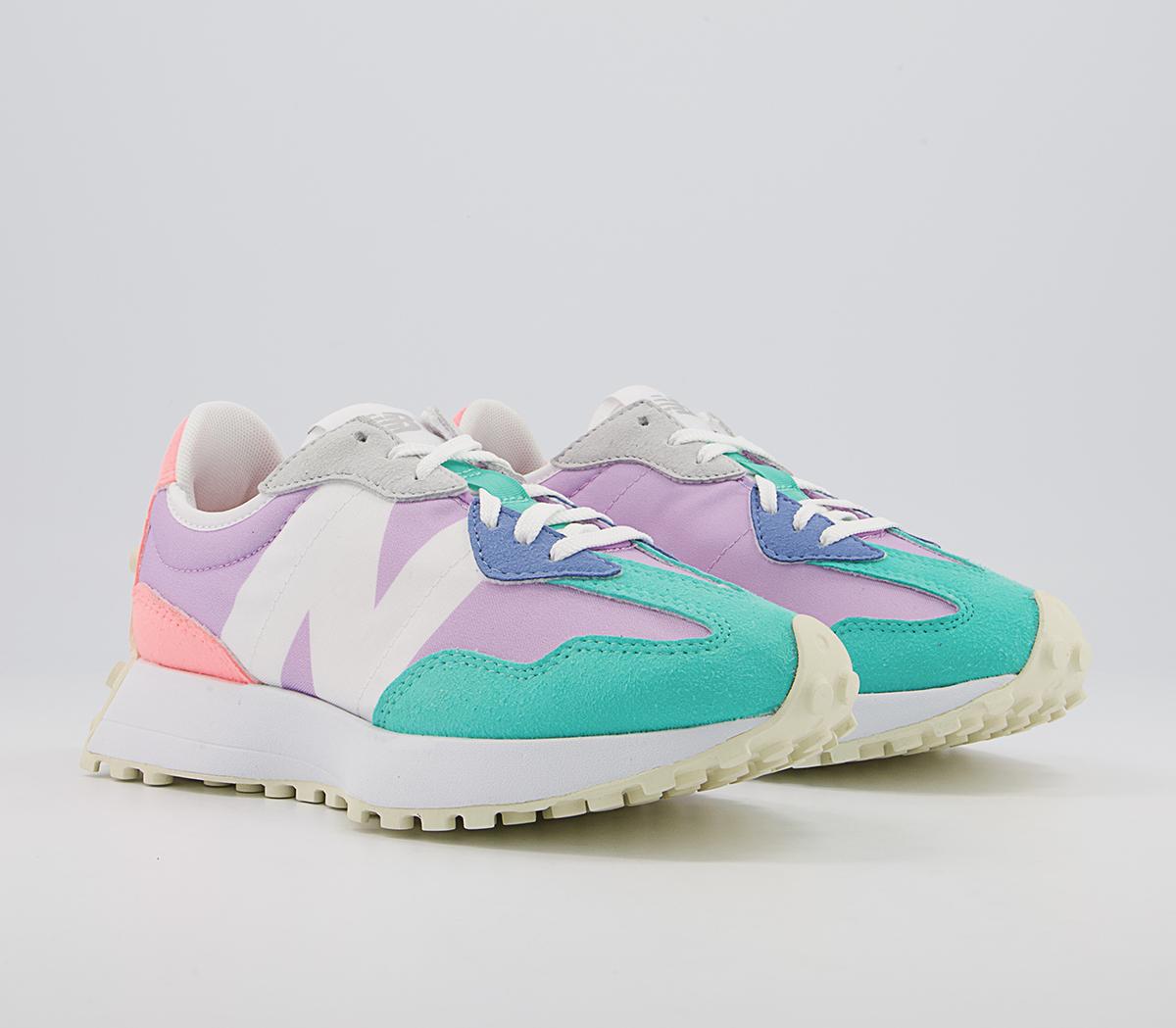 New Balance 327 Trainers Purple Pink Turquoise - Women's Trainers
