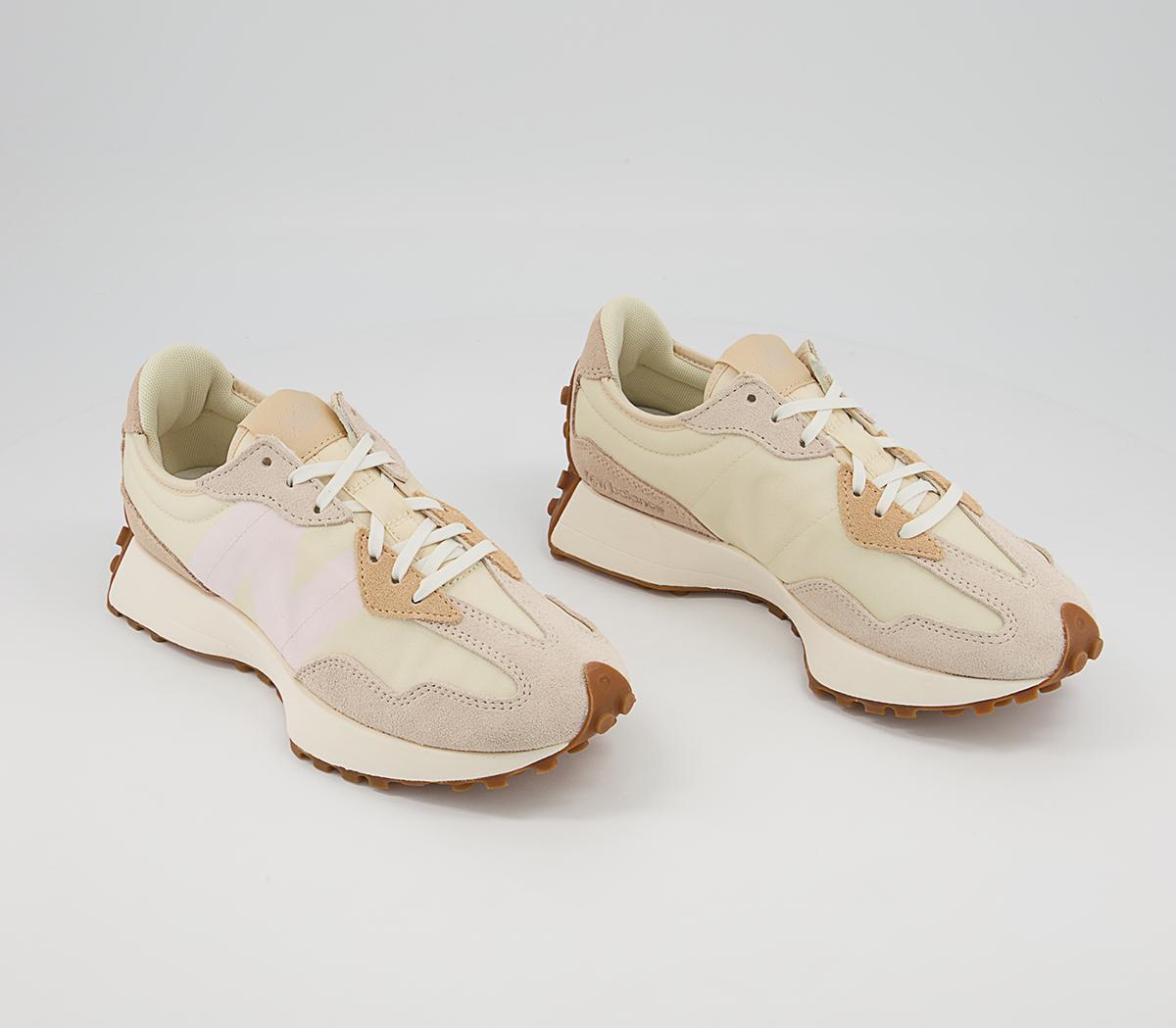 New Balance 327 Trainers Oatmeal Crystal Pink Beige - Women's Trainers