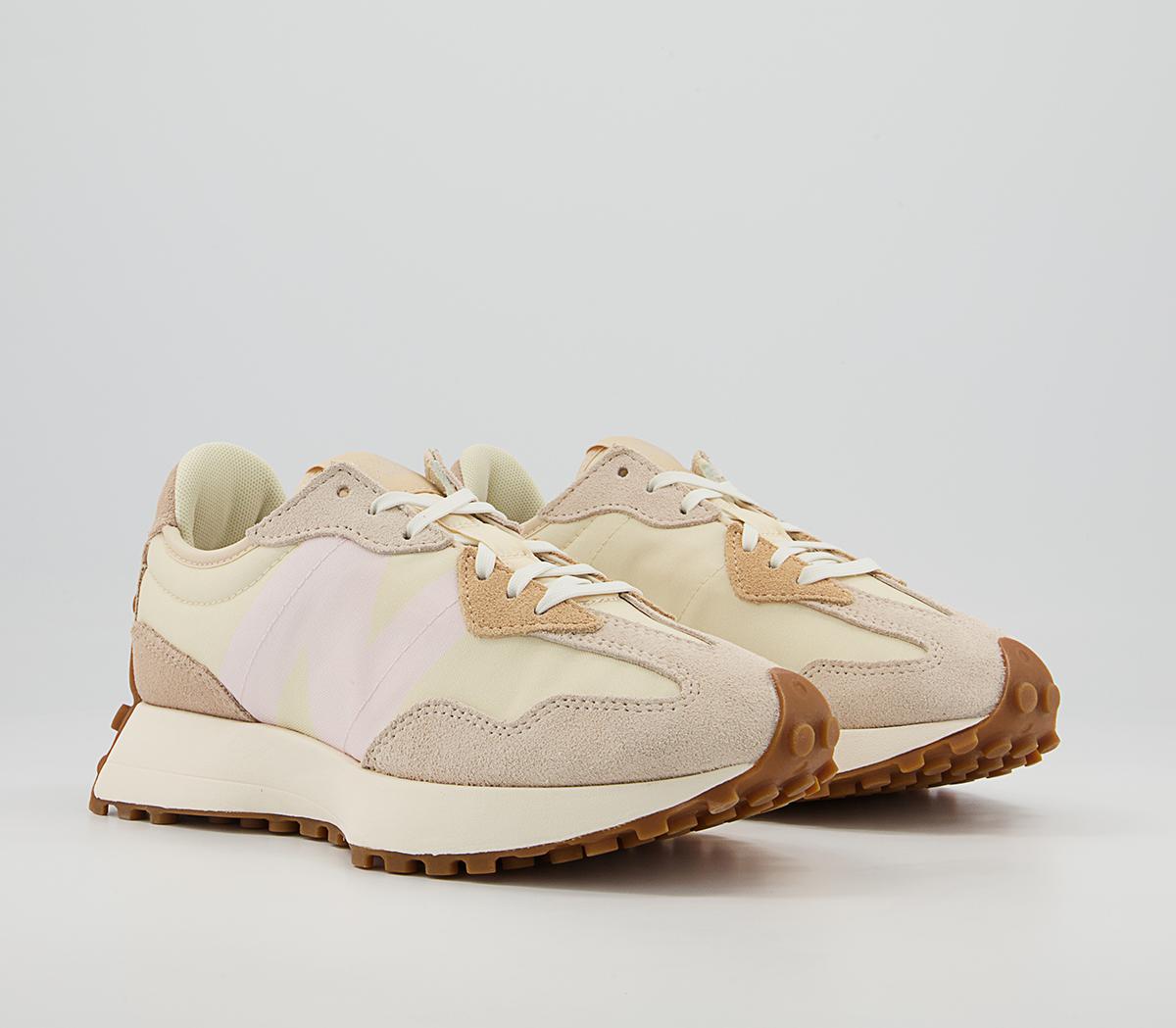 New Balance 327 Trainers Oatmeal Crystal Pink Beige - Women's Trainers