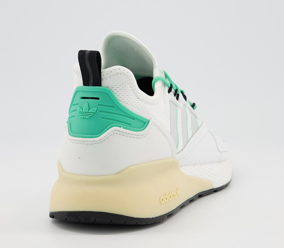adidas Zx 2k Boost Crystal White Grey One Hi Res Green - Unisex Sports