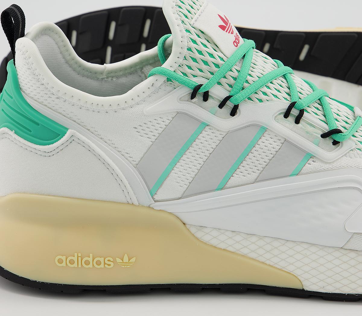 adidas Zx 2k Boost Crystal White Grey One Hi Res Green