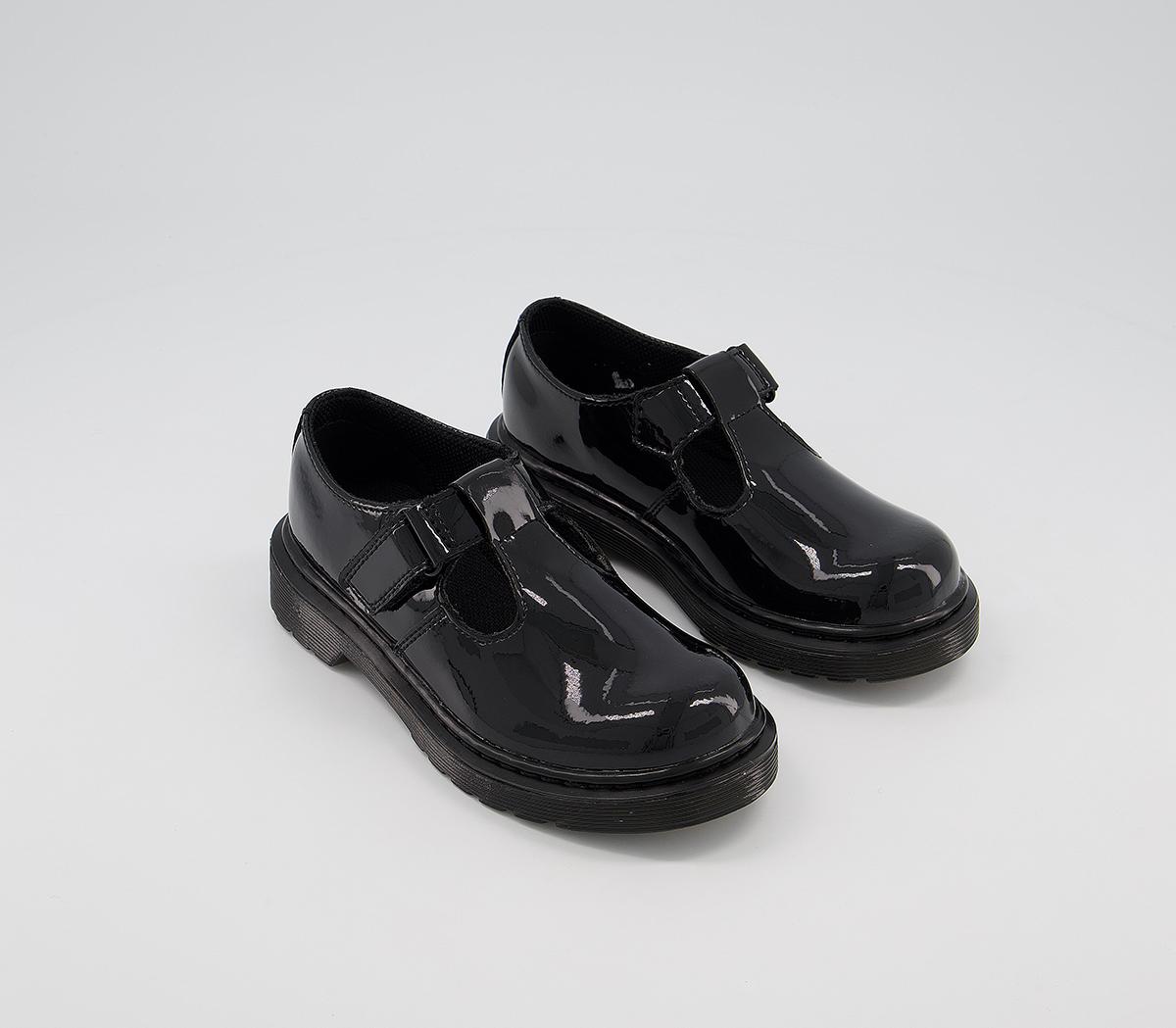 Dr. Martens Ailis Velcro T Bar Jnr Black Patent Leather Unisex