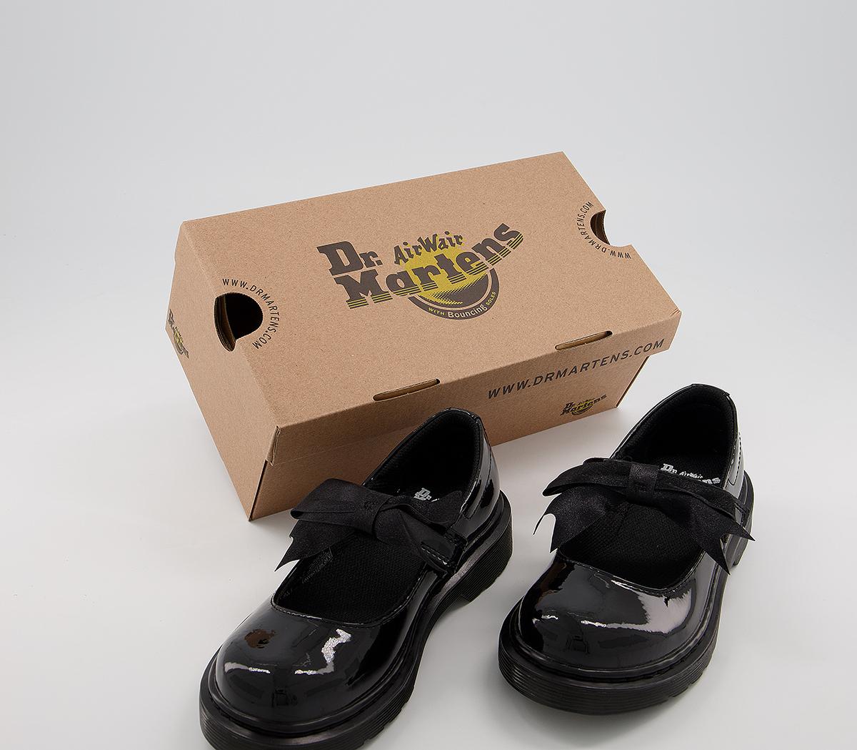 Dr. MartensMaccy II Bow Mary Jane Kids ShoesBlack Patent Leather