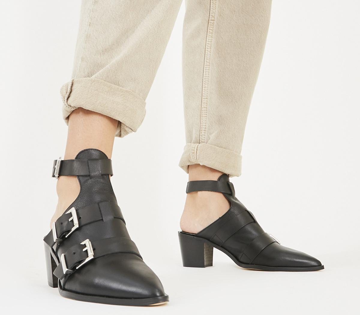 OFFICE Moscow - Buckle Shoeboot Black Leather - Mid Heels