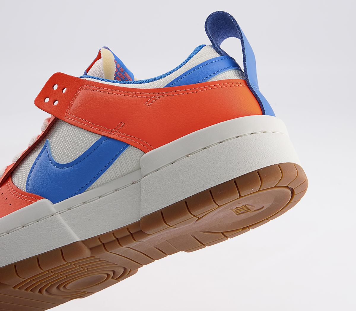 Nike Dunk Low Disrupt Trainers Nike Dunk Low Disrupt Trainers Sail Light Photo Blue Total Orange Gum Med Brown