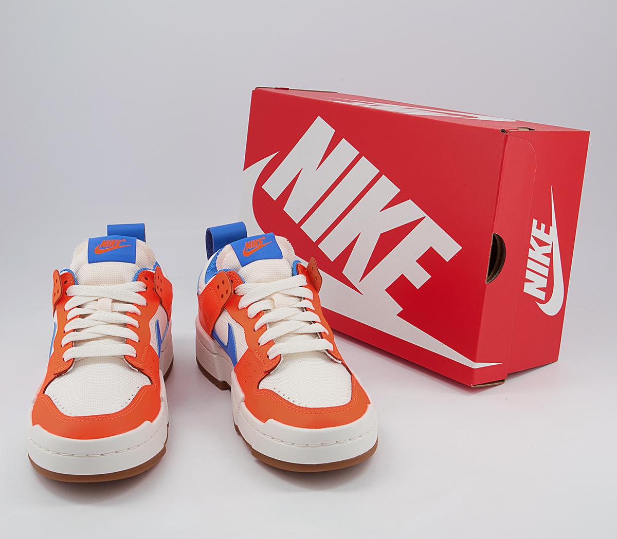 Nike Dunk Low Disrupt Trainers Nike Dunk Low Disrupt Trainers Sail Light Photo Blue Total Orange Gum Med Brown