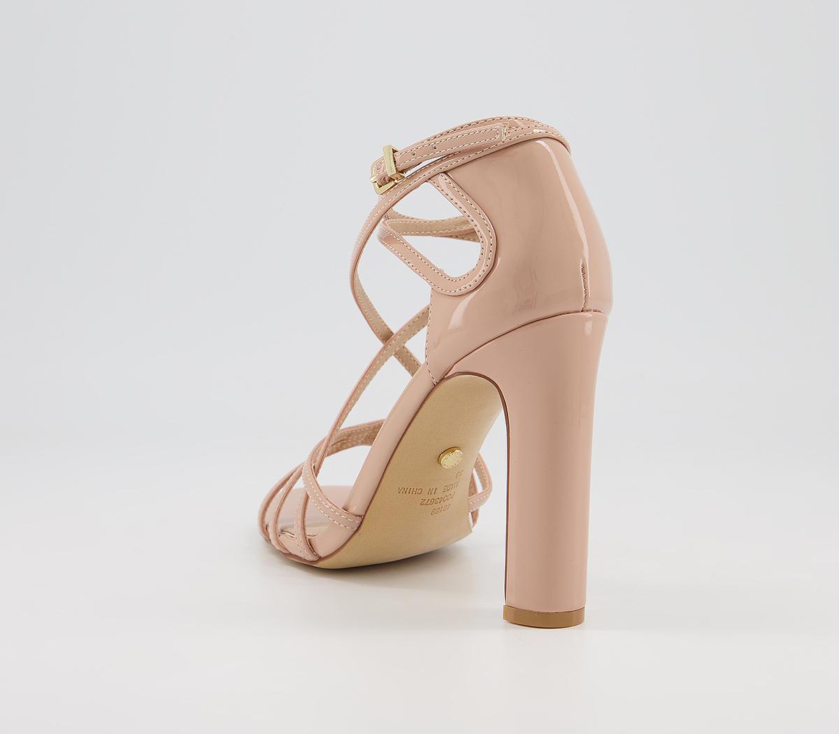 Office Headquarters Strappy Block Heel Sandals Office Headquarters Strappy Block Heel Sandals Nude Patent
