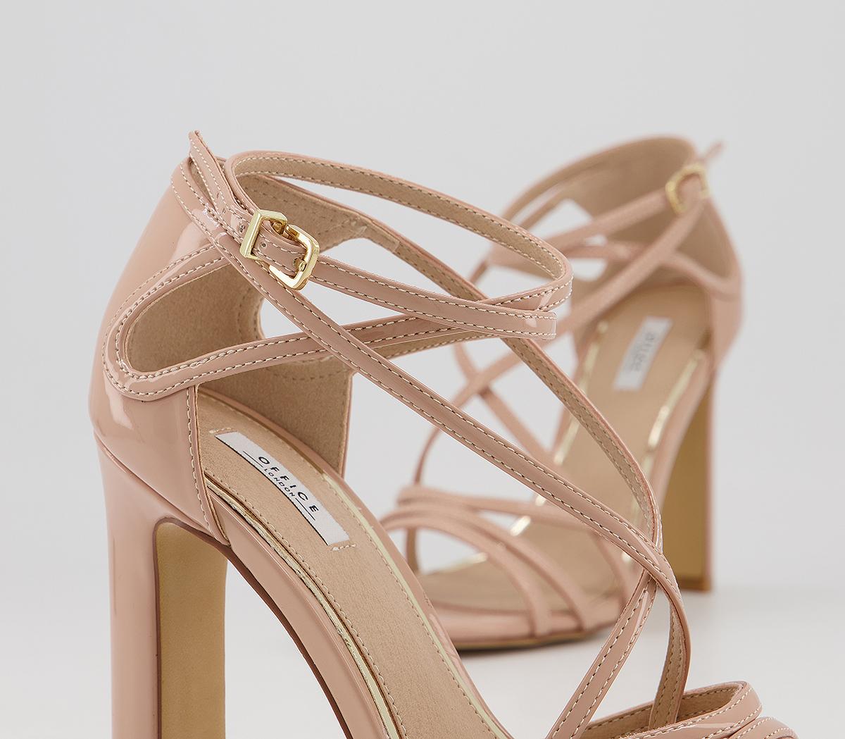 Office Headquarters Strappy Block Heel Sandals Office Headquarters Strappy Block Heel Sandals Nude Patent