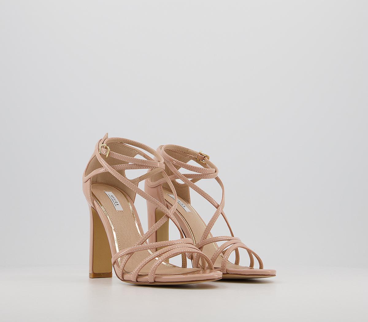 Office Headquarters Strappy Block Heel Sandals Office Headquarters Strappy Block Heel Sandals Nude Patent