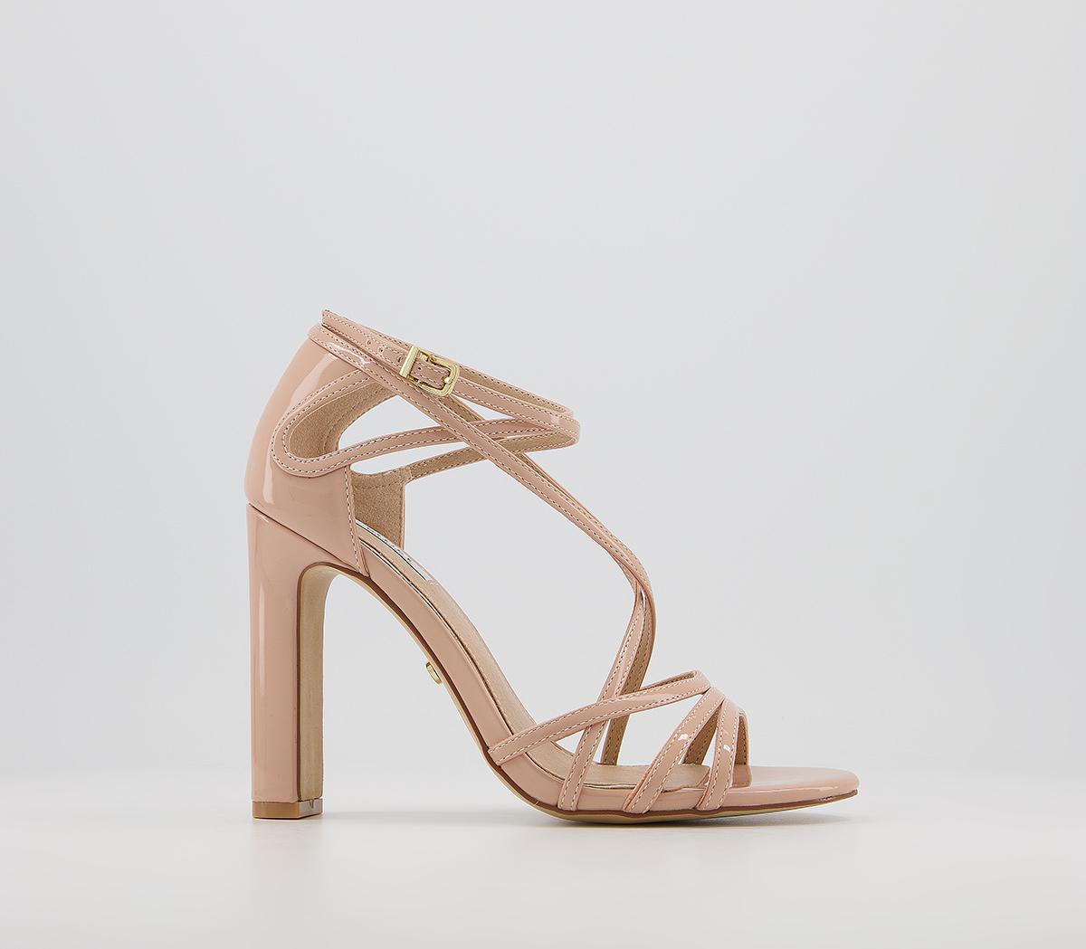 OfficeHeadquarters Strappy Block Heel SandalsNude Patent