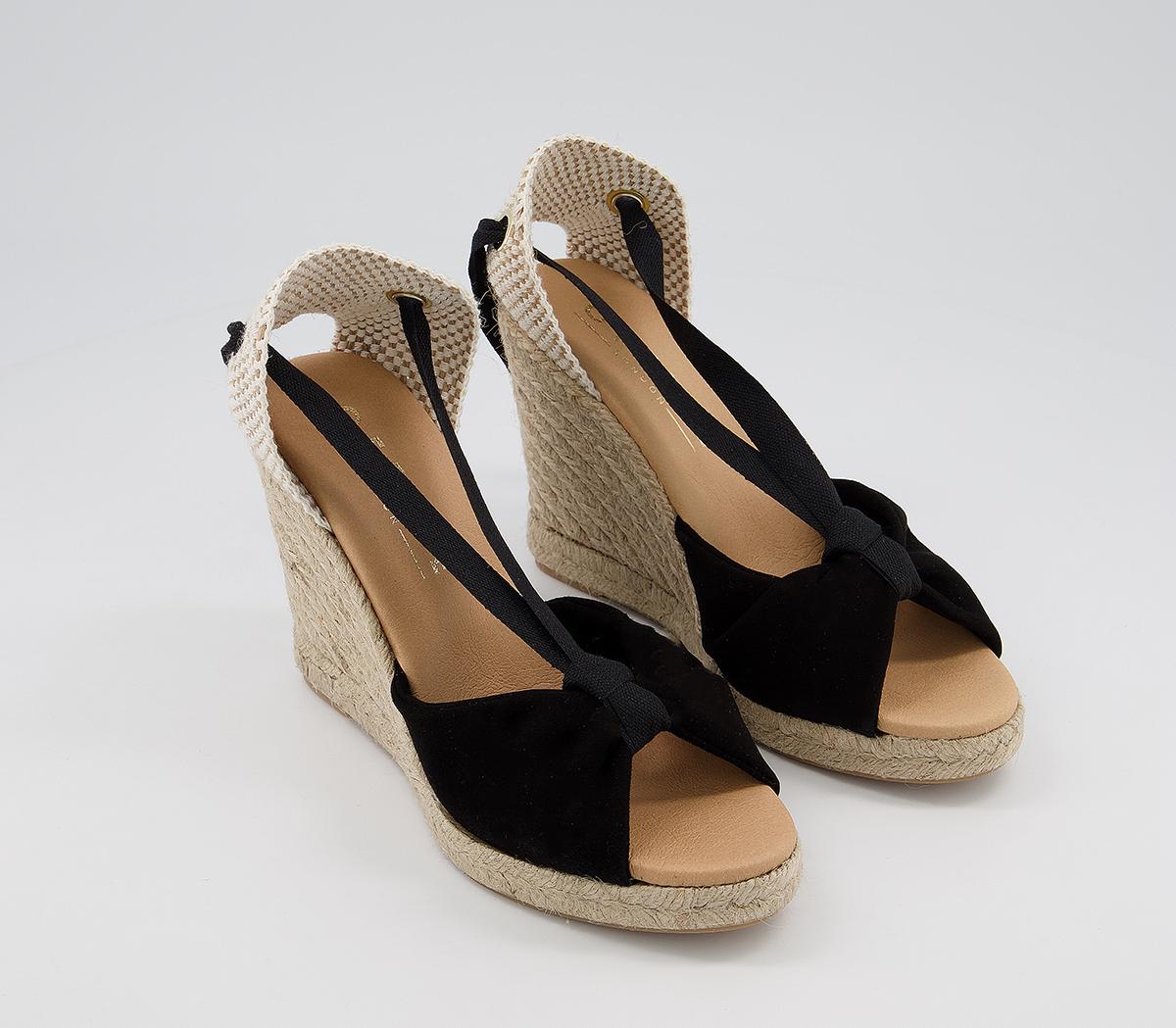OFFICEHelsinki Peeptoe EspadrillesBlack Suede