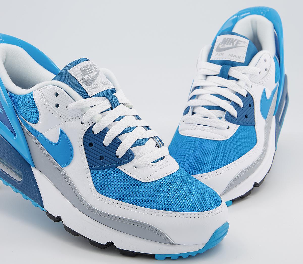 Laser Blue Air Max 90 Light Blue And White Nike Air Max 90 Flyease