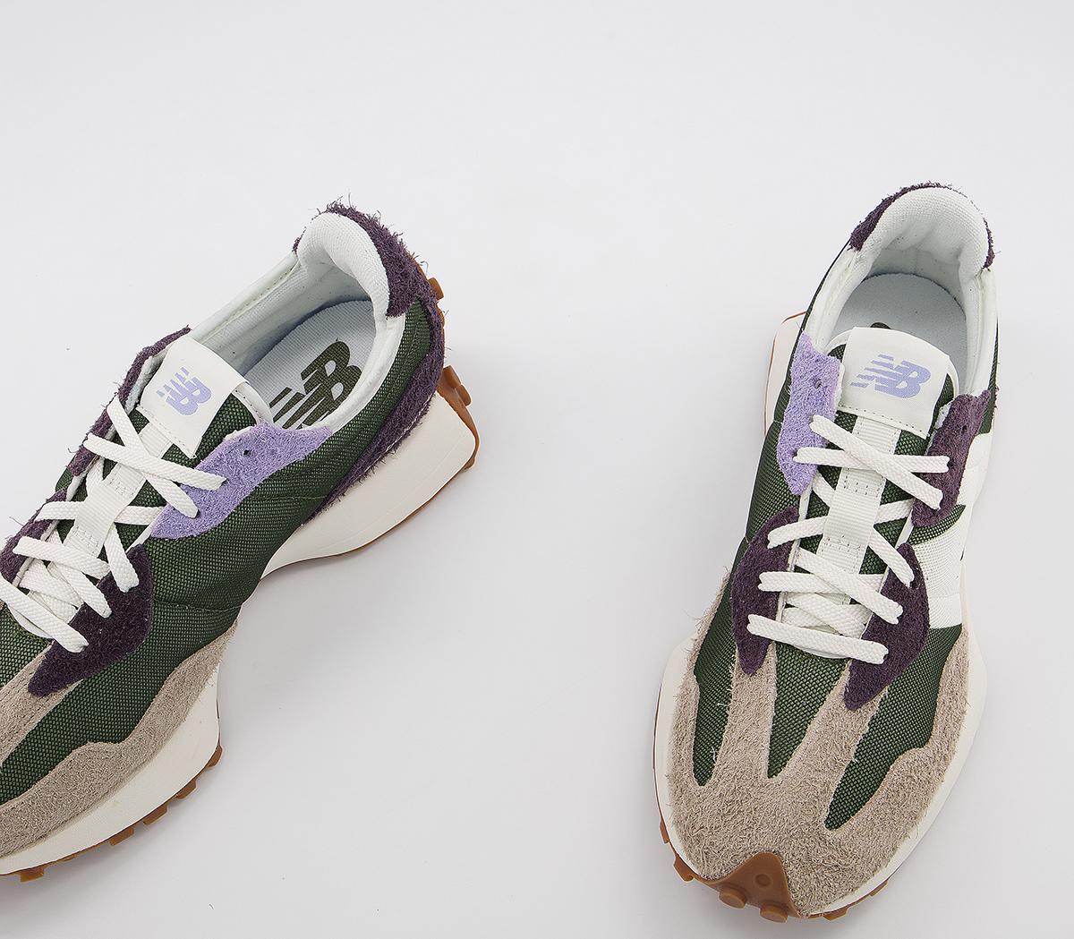New Balance 327 Trainers Oak Leaf Green Mystic Purple - Unisex Sports