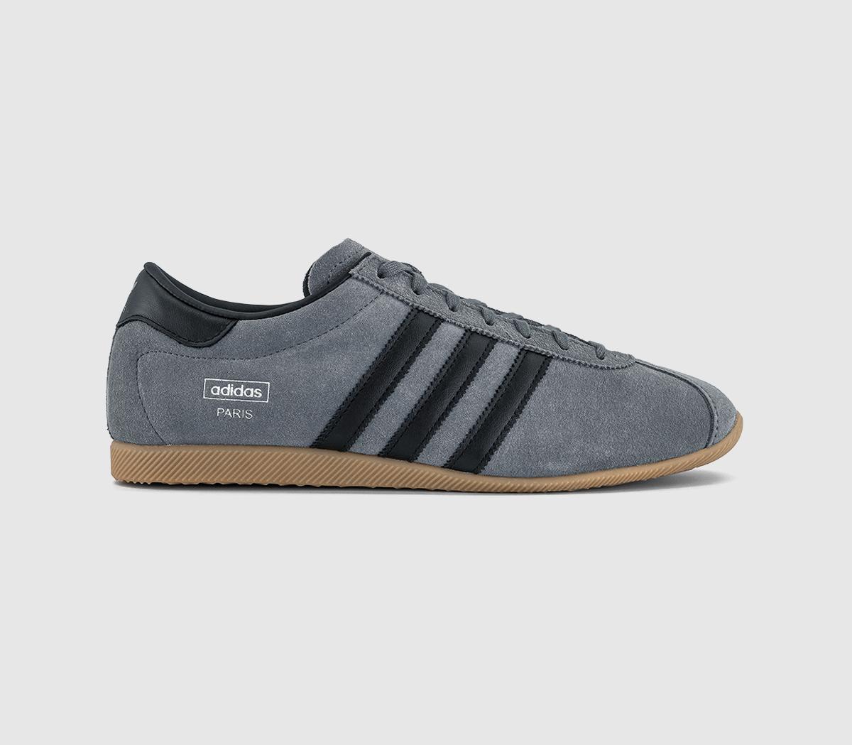 adidasParis TrainersGrey Core Black Gum