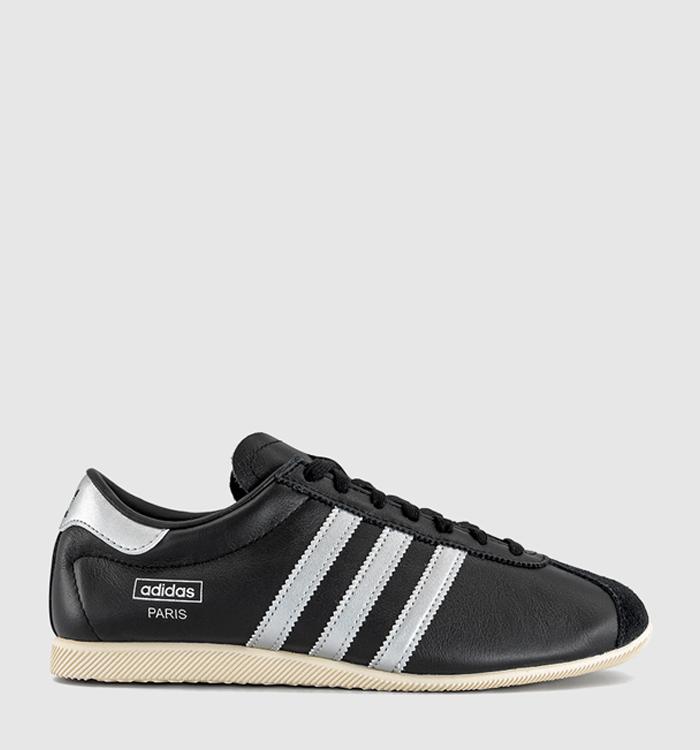 adidas Paris Trainers Core Black Silver Metallic Cream White
