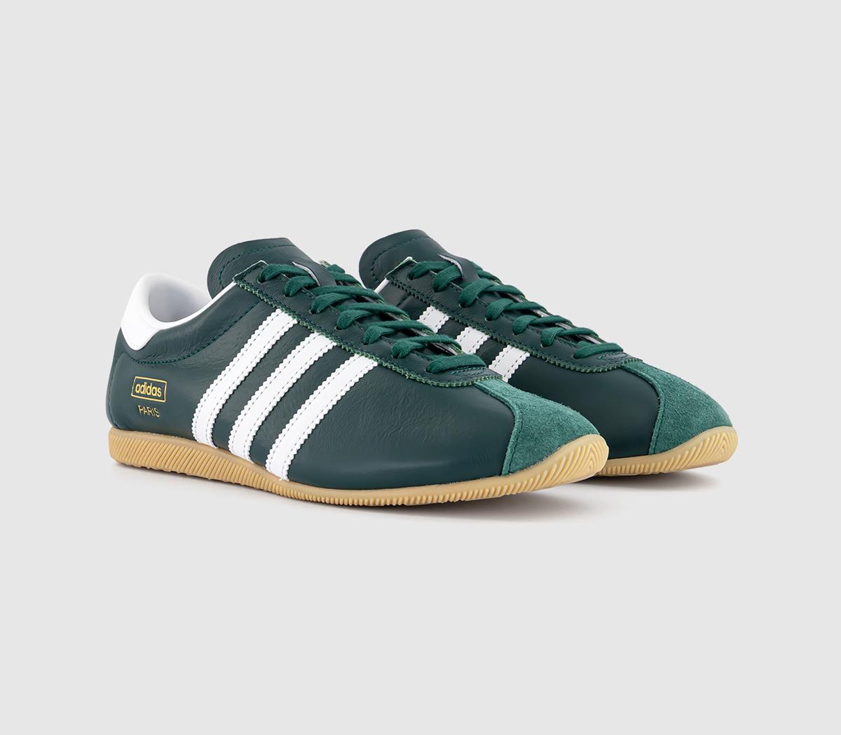 adidasParis TrainersCollegiate Green White Gum