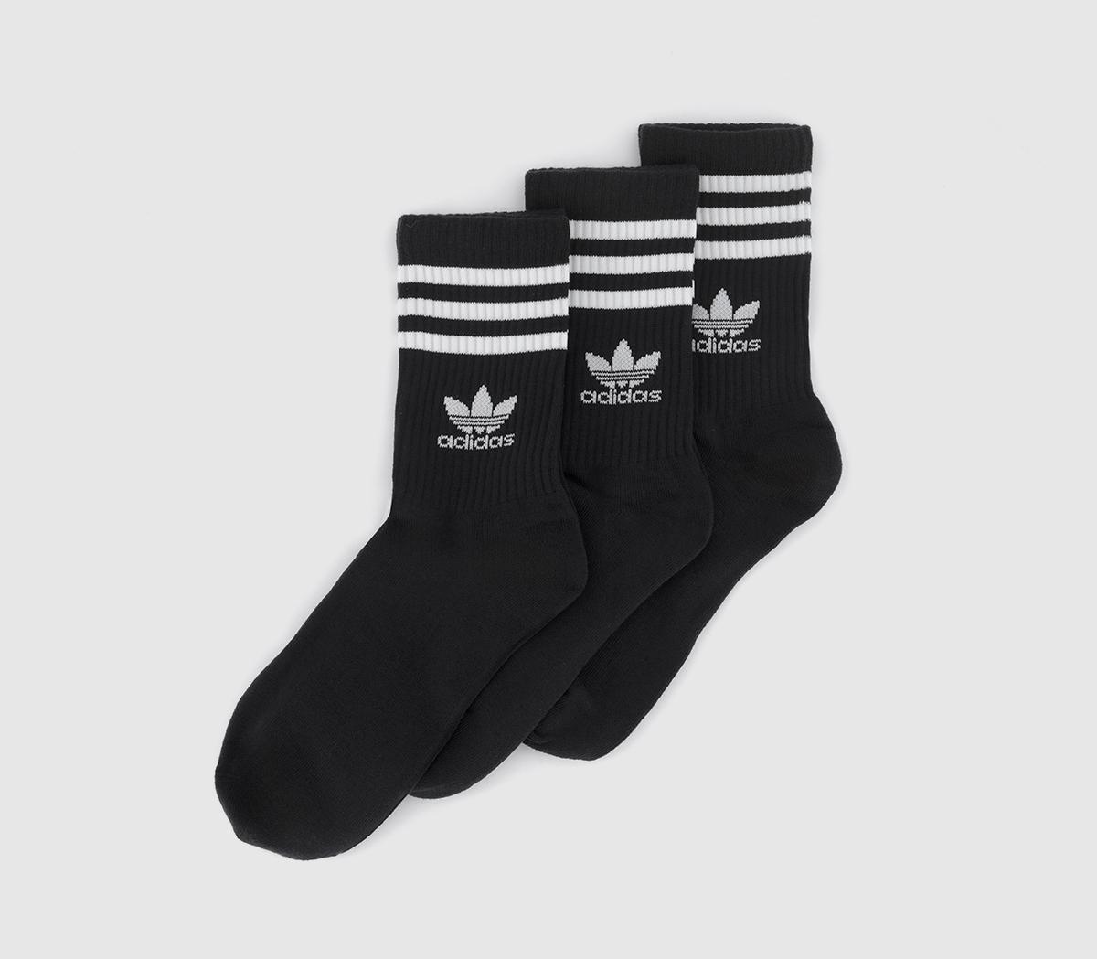 Adidas Mid Cut Crew Sock 3pack Black, S