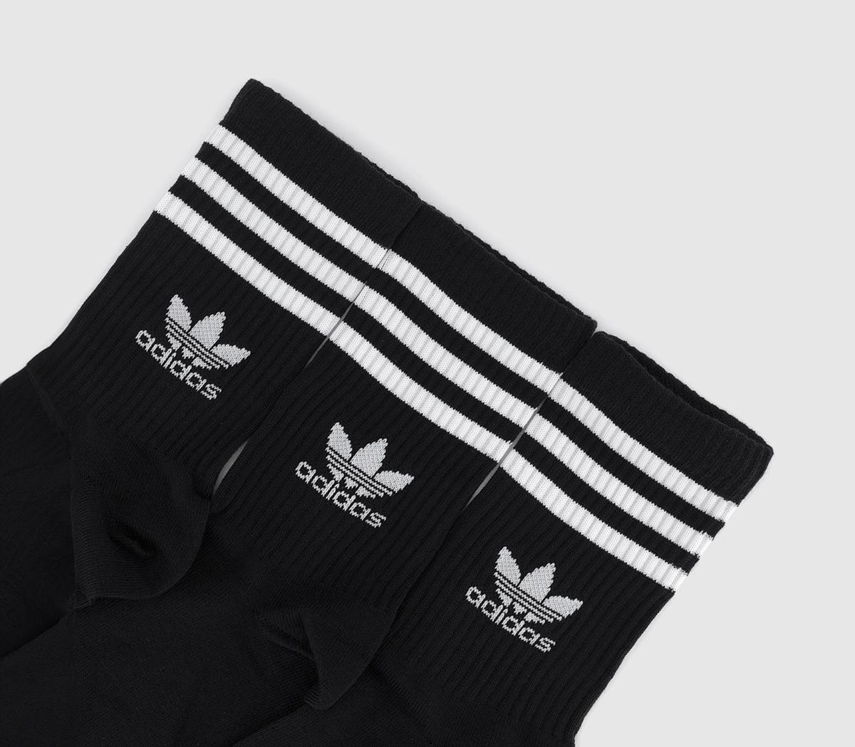 adidas Mid Cut Crew Socks 3 pack adidas Mid Cut Crew Socks 3 pack Black