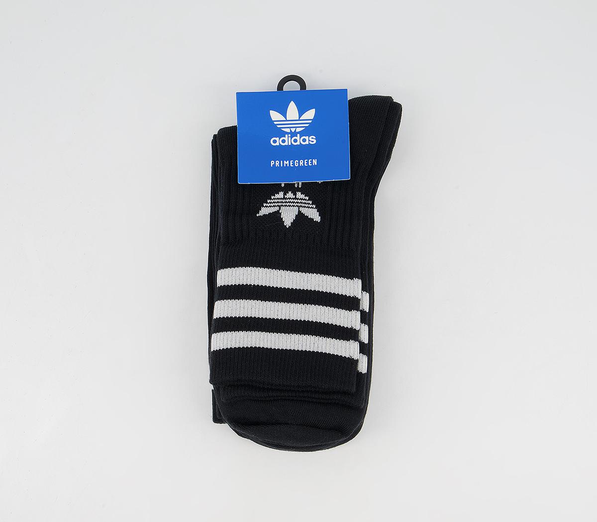 adidasMid Cut Crew Socks 3 PackBlack White