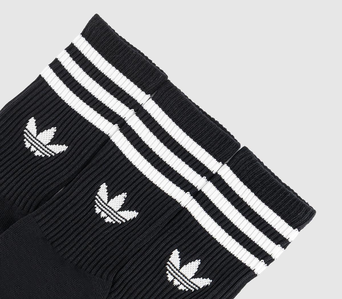 adidasMid Cut Crew Socks 3 PackBlack Black White